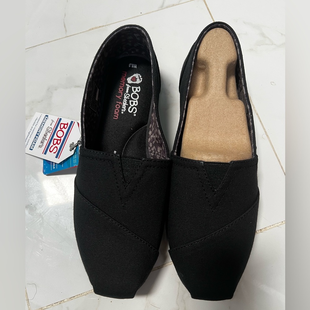 Women’s Black Sketcher Memory Foam Bobs